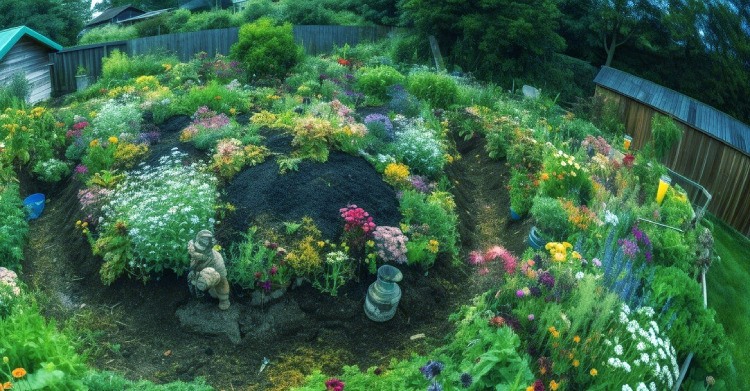 Unique garden with a circle shape