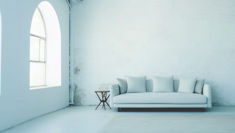 White room with white sofa